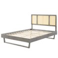 thumbnail image 3 of Platform Bed Frame, Full Size, Wood, Grey Gray, Modern Contemporary Urban Design, Bedroom Master Guest Suite, 3 of 9