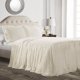 thumbnail image 1 of Juego completo de 3 piezas de colcha de falda con volantes marfil Lush Decor 16T002843, 1 of 2