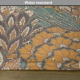 thumbnail image 6 of Ambesonne Floral Place Mats Set of 4, Flowers and Peacock, Standard Size, Petrol Blue Pale Coffee, 6 of 6