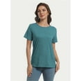 thumbnail image 6 of Women's Lightweight Soft T-Shirt - Crew Neck, Curved Hem, Comfortable & Lounge Top, Trendy Tee, 6 of 6