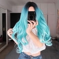 thumbnail image 1 of SEGO Fashion Ombre Long Curly Wave Hair Wigs Heat Resistant Straight Synthetic Hair Wigs For Women, 1 of 7