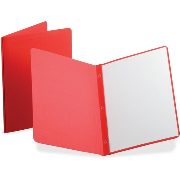 Report Cover, Three-Prong Fastener, 0.5" Capacity, 8.5 X 11, Red/red, 25/box | Bundle of 5 Boxes