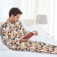 thumbnail image 4 of Salouo Cute Cats Print Button-Front Long Sleeve Pajama Set for Men, Soft 2Pjs Men's Long Sleeve Sleepwear -XX-Large, 4 of 7
