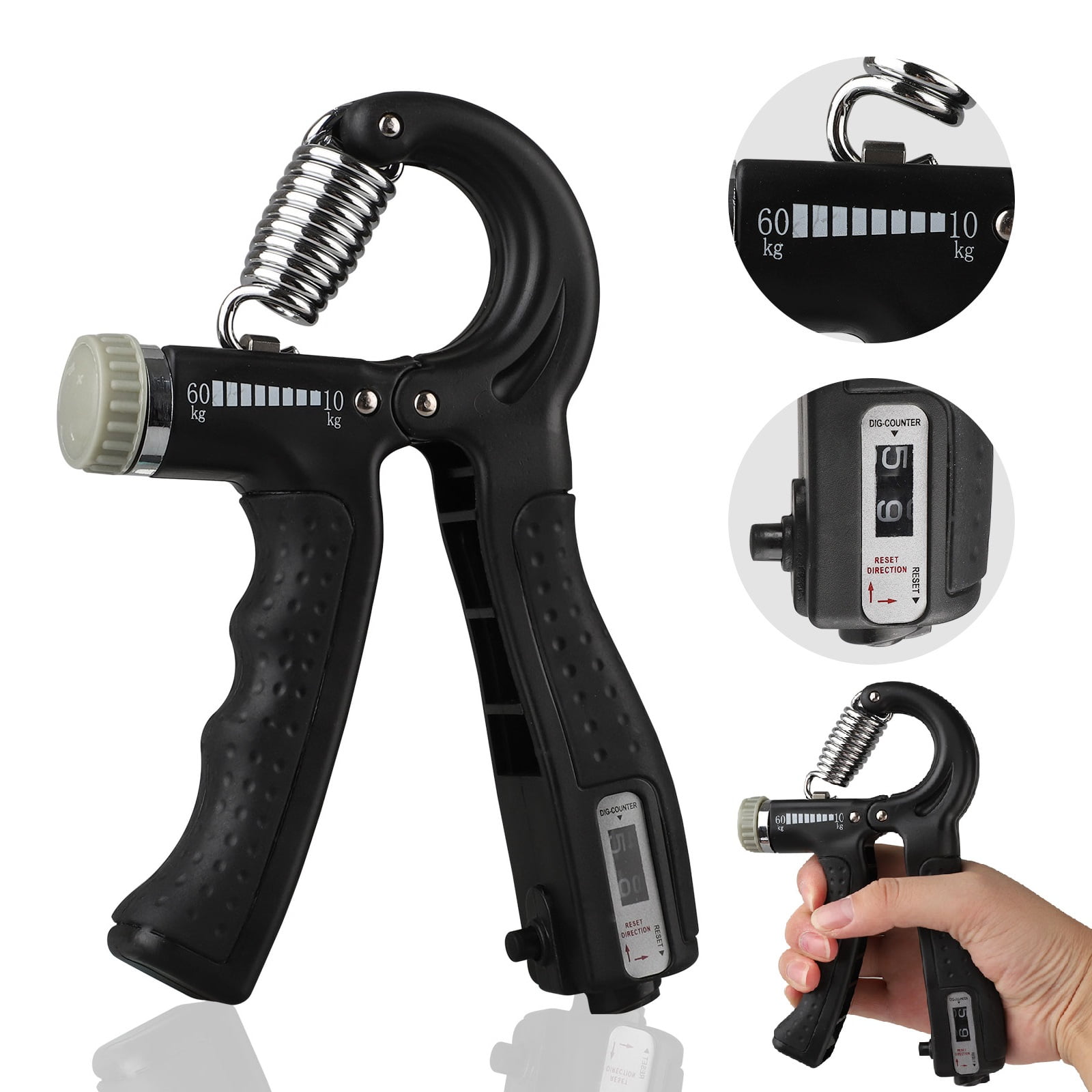 Hand Grip Strengthener Wrist Hand Exercise Squeezer Forearm Adjustable Power New