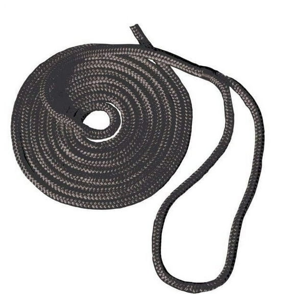 TH Marine Supplies 52873 0.375 in. x 25 ft., 12 in. Eye Dock Line, Black