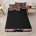 thumbnail image 4 of jejeloiu Bold Tribal Zipper Twin Comforter Sets with Fitted Sheet and 2 Pillowcases For Girls,Geometric Print Zipper Bedding Set,Pink Black,Black Reversible,4 Pieces, 4 of 7
