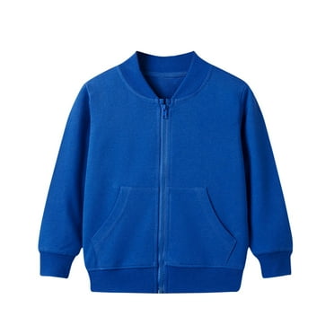 Cethrio Kids Boys Bomber Jackets, Long Sleeve Casual Cotton Spring Fall Coats Blue Size 6-8 T