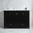 thumbnail image 3 of 48" Bathroom Vanities Sink Combo, Modern Bathroom Storage Cabinet with Two Drawers and Four Doors, Undermount Single Ceramic Sink, Black, 3 of 10