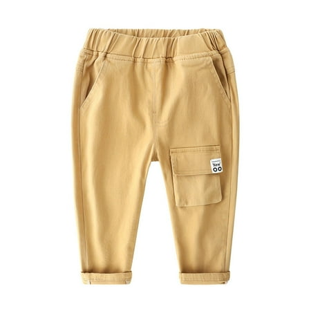 

IEUIBX Baggy Pants Boys Pants Autumn Spring And Autumn New Children s Pants Sports Leisure Cargo Pants Khaki 3-4 Years