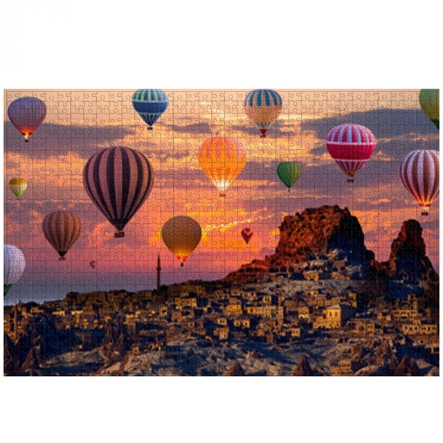 EQWLJWE Jouets Casse-Tête Vue de Nuit Montgolfières Casse-Têtes 1000 Pcs Grand Casse-Tête Jeu Jouets Intéressants Cadeau Personnalisé