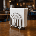 thumbnail image 4 of Chrome Napkin Holder for Kitchen Counter or Dining Table – Metal Napkin Stand with Raised Base for Standard and Café Napkins – Durable Indoor Use by Dependable Industries, 4 of 8