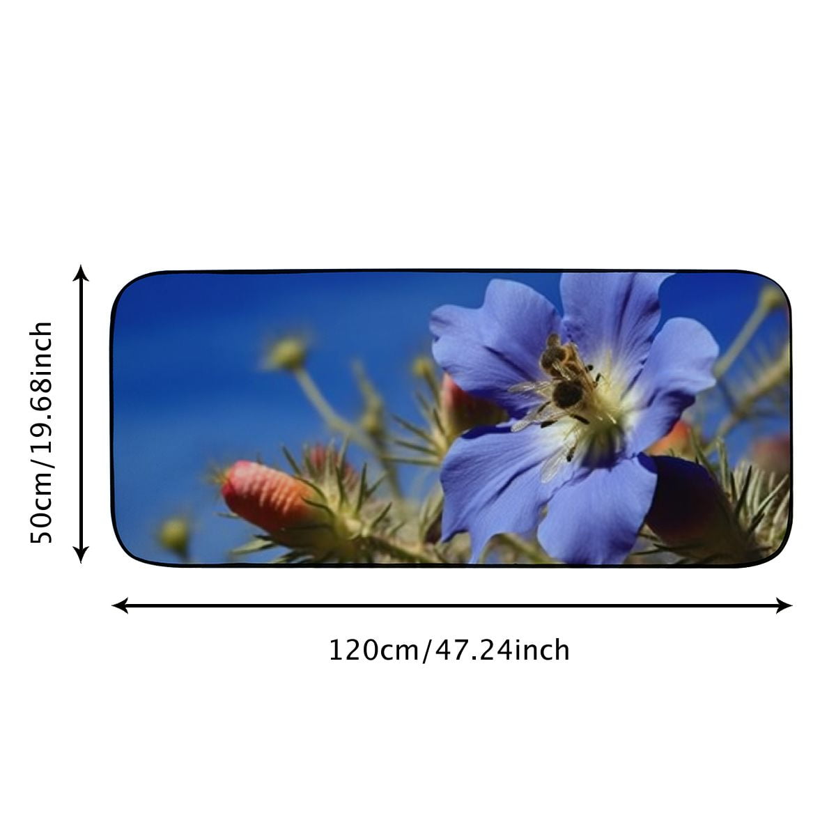 PHYHOO Decorative Door Mat, Door Mat with Non-Slip Rubber Backing, Easy Cleaning, Traps Dirt, Rug for Entry, Patio, Garage - Wine Diamond Flower Blossom Bloom Purple Nature 19.68*47.24 in