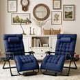 thumbnail image 2 of Homall Oversized Zero Gravity Chair with Removable Thick Cushion, Lawn Patio Reclining Chair Upgraded Alloy Lock and Cup Holder, for Indoor Outdoor, Bule, 2 of 7