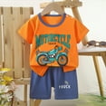 thumbnail image 4 of HCNTES Toddler Boys T-shirts and Shorts 2 Pcs Fashion Pattern Short Set Summer Clothes Outfit(9-18 Months,a336-Orange), 4 of 4