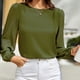 thumbnail image 4 of Tops para mujer Camisas Blusas Elegantes Camisas casuales de manga larga Moda Cómoda Blusa de cuello redondo de color sólido Odeerbi ODB-5, 4 of 7