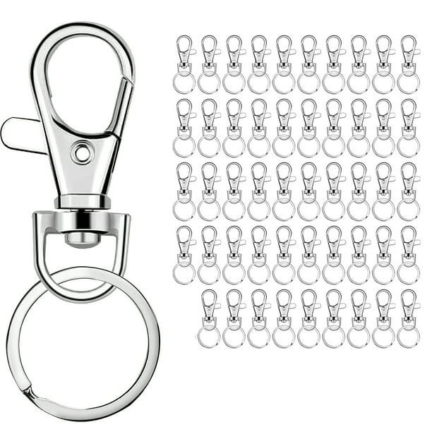 Juego De Cierre De Pinza De Langosta, Rodamiento De Carga, Gancho De Presión Giratorio, Manualidades Diy, Llavero De Metal, Gancho A Prueba De Herrumbre 50 Uds. De Ganchos + 50 Uds. De Anillos Cateissary HA021475-00