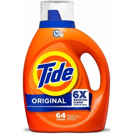 Laundry Detergent Liquid, Original Scent, 64 Loads, 80 FL OZ, Works on 100% of Common Stains, Soap, Liquid