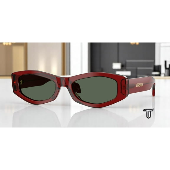 VERSACE VE4487 551271 Transparent Bordeaux Dark Green 54 mm Women's Sunglasses