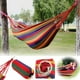 Outdoor Colorful Stripe Canvas Hammock Swing Lying Recline Bed For Camping Hiking Picnic – image 1 sur 8