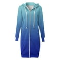 thumbnail image 5 of ATOYSOY Workout Gradient Tops Loose Hoodies Jackets for Women Trendy Open Front Shackets Winter Casual Sweatshirts Long Sleeve Midi Length Coat Blue L, 5 of 6