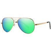 COASION Unisex Green Adult Aviator Sunglasses