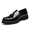 thumbnail image 1 of Zapatos casuales de cuero con punta puntiaguda de estilo coreano y moda británica, de charol y cara brillante, para hombre, 1 of 6