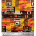 thumbnail image 1 of Soimoi Rayon Crepe Fabric Utensils & Shelf Kitchen Print Fabric by The Yard 46 Inch Wide, 1 of 1