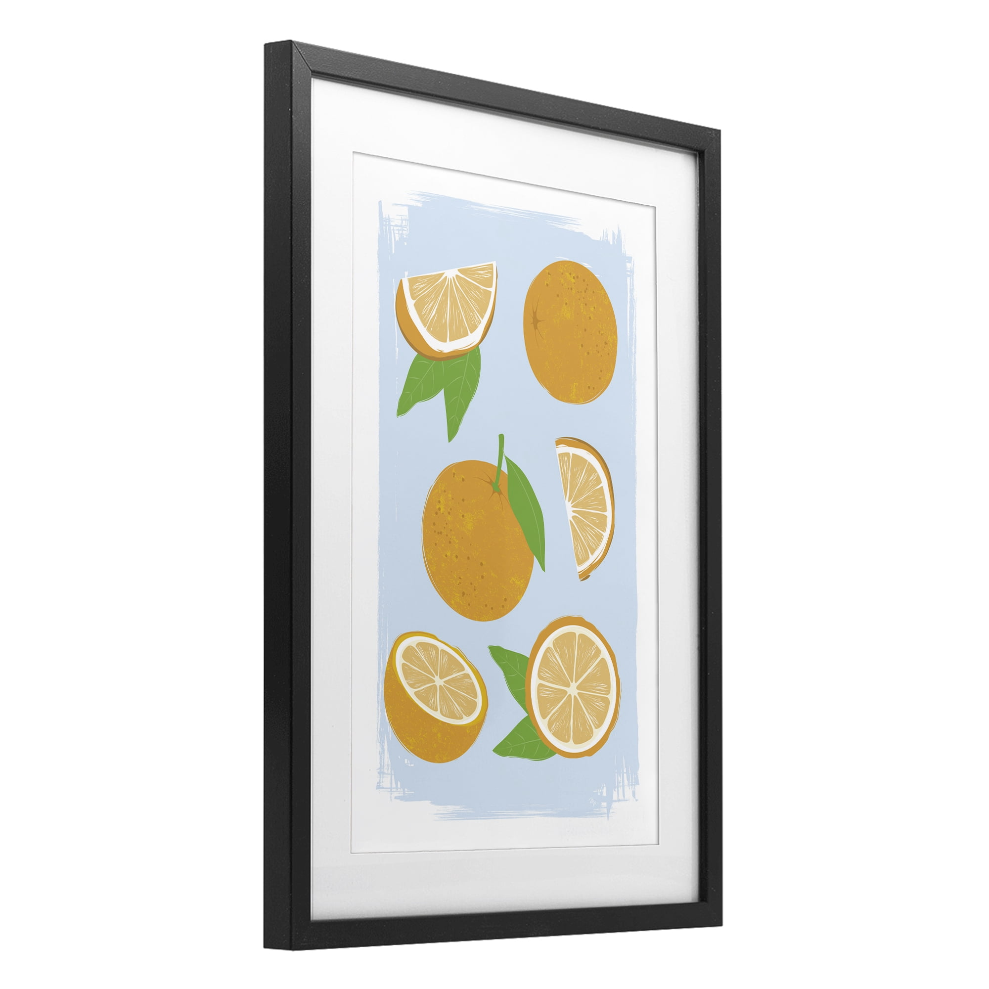 Stupell Industries Pastel Summer Oranges Black Framed Print Under Glass, design by Martina Pavlova