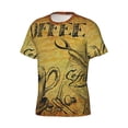 thumbnail image 5 of Vsdgher Coffee Vintage Print Men's Dry Fit Mesh Athletic Shirts Moisture Wicking Tennis T-Shirt Tops, 5 of 9