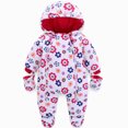 thumbnail image 1 of JiAmy Infant Baby Hooded Romper Snowsuit with Gloves Booties Warm Jumpsuit Snowsuits Onesie Hoodie for Boys Girls 3-24 Months, 1 of 6