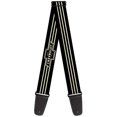 thumbnail image 1 of GM General Motors Guitar Strap, Vintage Chevrolet Bowtie Stripe Black Ivory, 2 Inches Wide, 1 of 5