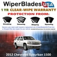 thumbnail image 2 of 2012 Chevrolet Suburban 1500 Beam Wiper Blades Wipers w/1yr Warranty (Set of 2) (WiperBladesUSA), 2 of 5