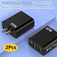 thumbnail image 2 of 2 Pack Fast USB C Charger Block, 5-Port USB C Wall Charger, Fast Charging USB-C PD up to 20W Power Adapter, Type C Brick Chargers for Various Types of Mobile Phones, Black, 2 of 9