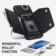 thumbnail image 3 of ShellTech for iPhone Xs Max Case with Card Holder and Strap - Zipper Pocket,Crossbody Lanyard Strap,Credit Card Holder,Stand Ring,Cute Phone Wallet Case for Women,Black, 3 of 10