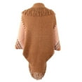 thumbnail image 3 of DeHolifer Women's Shawl Solid Tassel Plush Warm Knitted Cape Shawl Blanket Wrap Cardigan Coat Khaki Free Size, 3 of 3