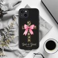 thumbnail image 6 of God Is Good Cross iPhone Case, Psalm 34:8 Floral Christian Design, Christian Scripture Floral Cross with Pink Bow, Dual Layer Touch Case for iPhone 11 12 13 14 15 16 Pro Max, 6 of 6