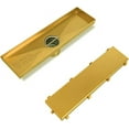 thumbnail image 6 of Neodrain Brushed Brass 12-Inch Linear Shower Drain- with 2-in-1 Flat & Tile Insert Cover, 304 Stainless Steel Rectangle Shower Floor Drain,Floor Shower Drain, 6 of 6