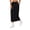 Black, variant on Women's Casual Sweat Midi Skirt Elastic Drawstring Waist Cotton Blend Long Skirt with Side Pockets Slit for Daily Wear Lounge Travel