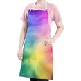 thumbnail image 5 of Rainbow Tie Dye Swirl Pattern Apron-Garden Aprons for Women with Pockets-Cotton Linen Waterproof Kitchen Cooking Gardening Aprons Adjustable for Kitchen,Cooking,BBQ and Salon 33x27 Inch, 5 of 7