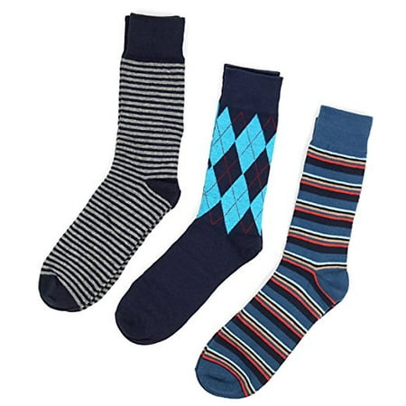 Men's Fancy & Funky Multi Colored Striped Dress Socks Gift Set 3 Pairs