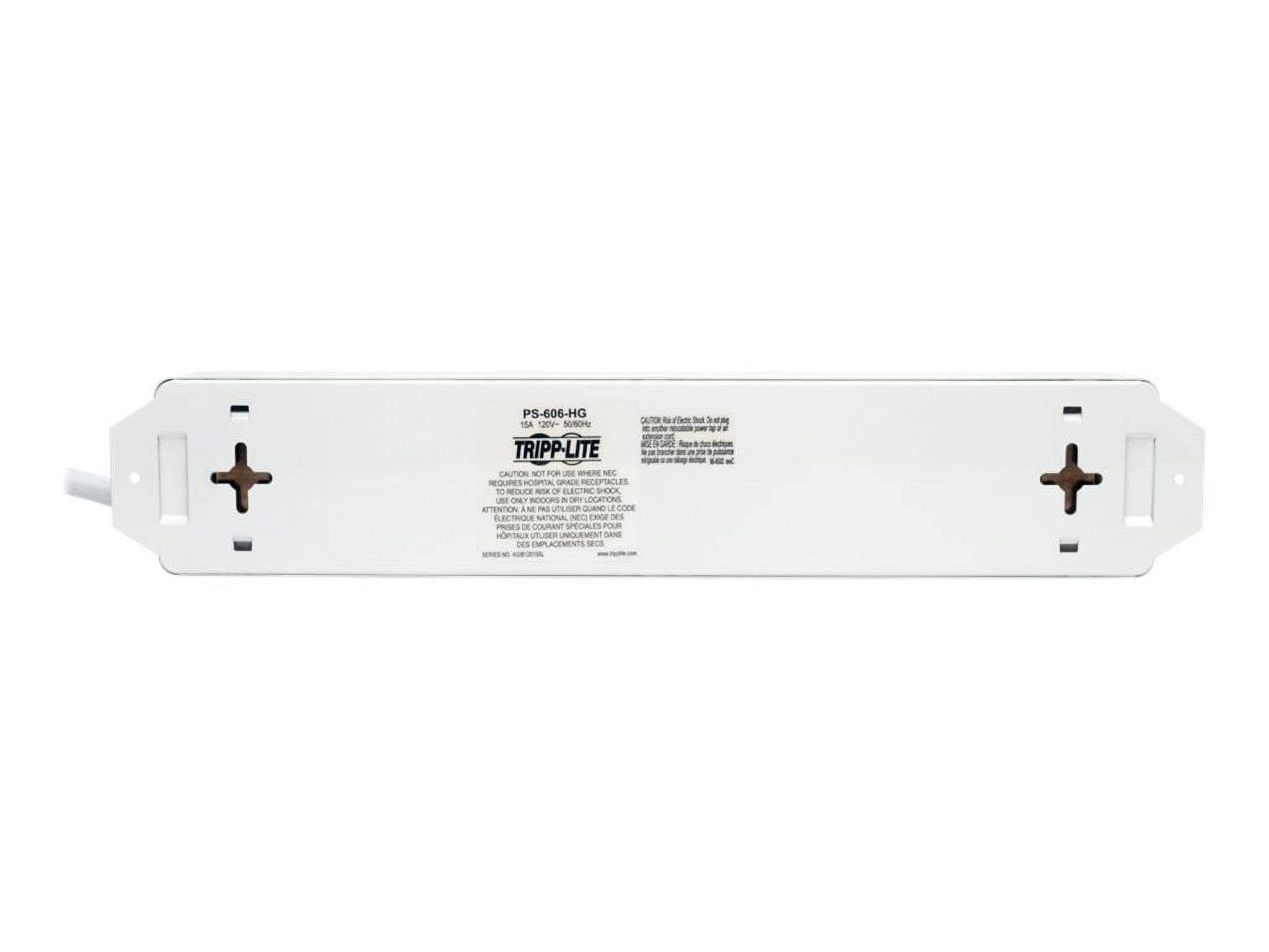 Tripp Lite Power Strip for Nonpatient Care Areas, 6 Outlets, 6 ft Cord, White