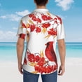 thumbnail image 6 of Bixox Men's Hawaiian Shirts Men's Bullfinch on Branch Print Short-Sleeve Shirt-Large, 6 of 8