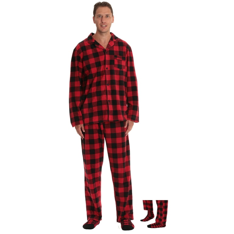 Family Pijamas Kid's Waffle Buffalo Check Pajama Set Black White