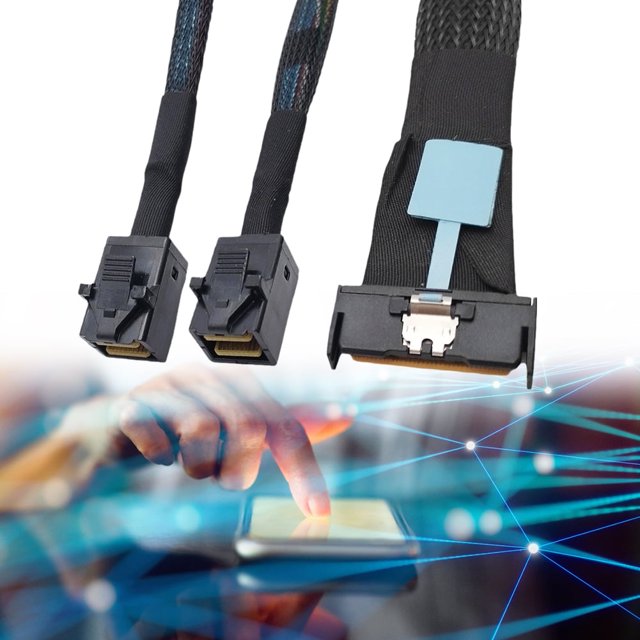 Cable adaptador de servidor PCIE5.0 de 0,8 m jixopn MCIO 8i 74P Slimline SAS a 2-SFF-8643