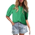 thumbnail image 1 of Blusa Dokotoo de verano con cuello en V para mujer, color verde, 1 of 8