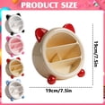 thumbnail image 3 of CHENjy Cute Ear Shape Pen Holder for Desk, Multi Grid Desk Organizer for Office and Home, Slanted Pencil Storage Cup, Red, 3 of 6