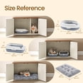 thumbnail image 4 of LEDREM Cat Litter Box Furniture Enclosure,Multi-Functional Hidden Washroom with Removable Divider for Indoor,L,Honey Brown and Rustic White, 4 of 7