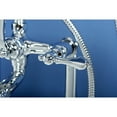 thumbnail image 3 of Kingston Brass CC104T1 Vintage 7" Center Deck-Mount Clawfoot Tub Faucet with Hand Shower, Polished Chrome, 3 of 8