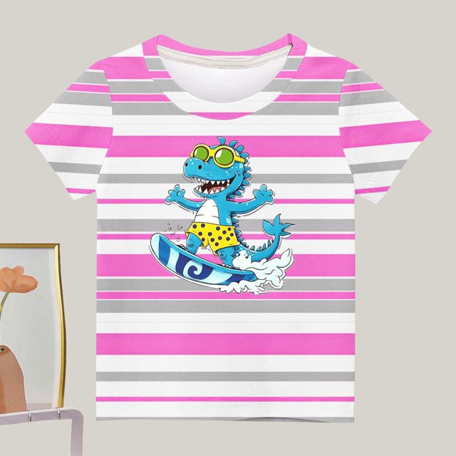Boys' Fashion Casual Letter Printed Round Neck Short Sleeve