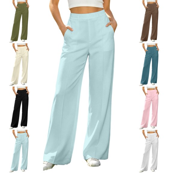 MLCDZ High Waisted Work Pants for Women Business Casual Lightweight Breathable Dress Pants with Multiple Pockets Office Daily Commute Trousers